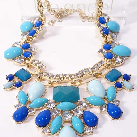 Lee by Lee Angel Capri BIB Statement Necklace NWT 115 BLUE - Picture 8 of 11
